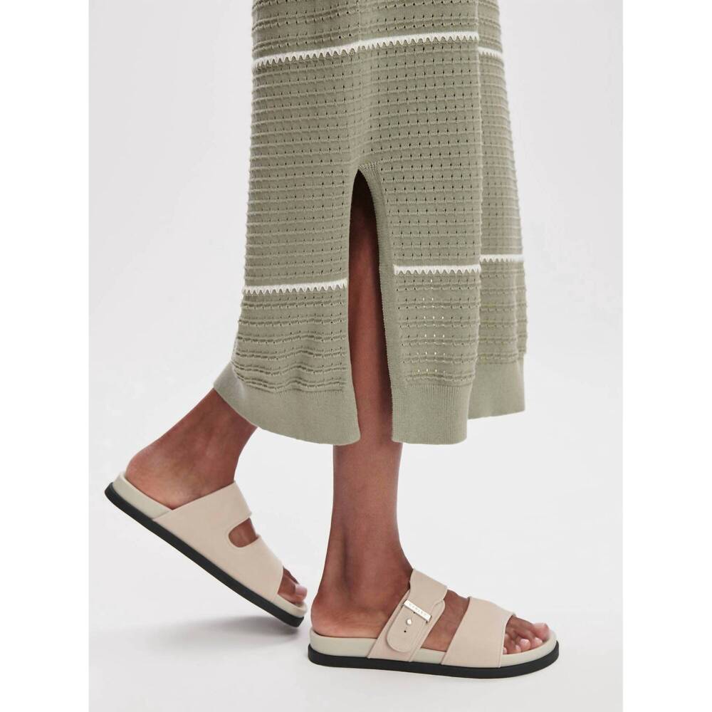 NEW VARLEY scott scoop neck midi dress in seagrass - Picture 5 of 6